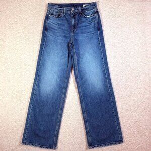 AYR Women's Wide Leg Flare Jeans in Medium Blue Wash